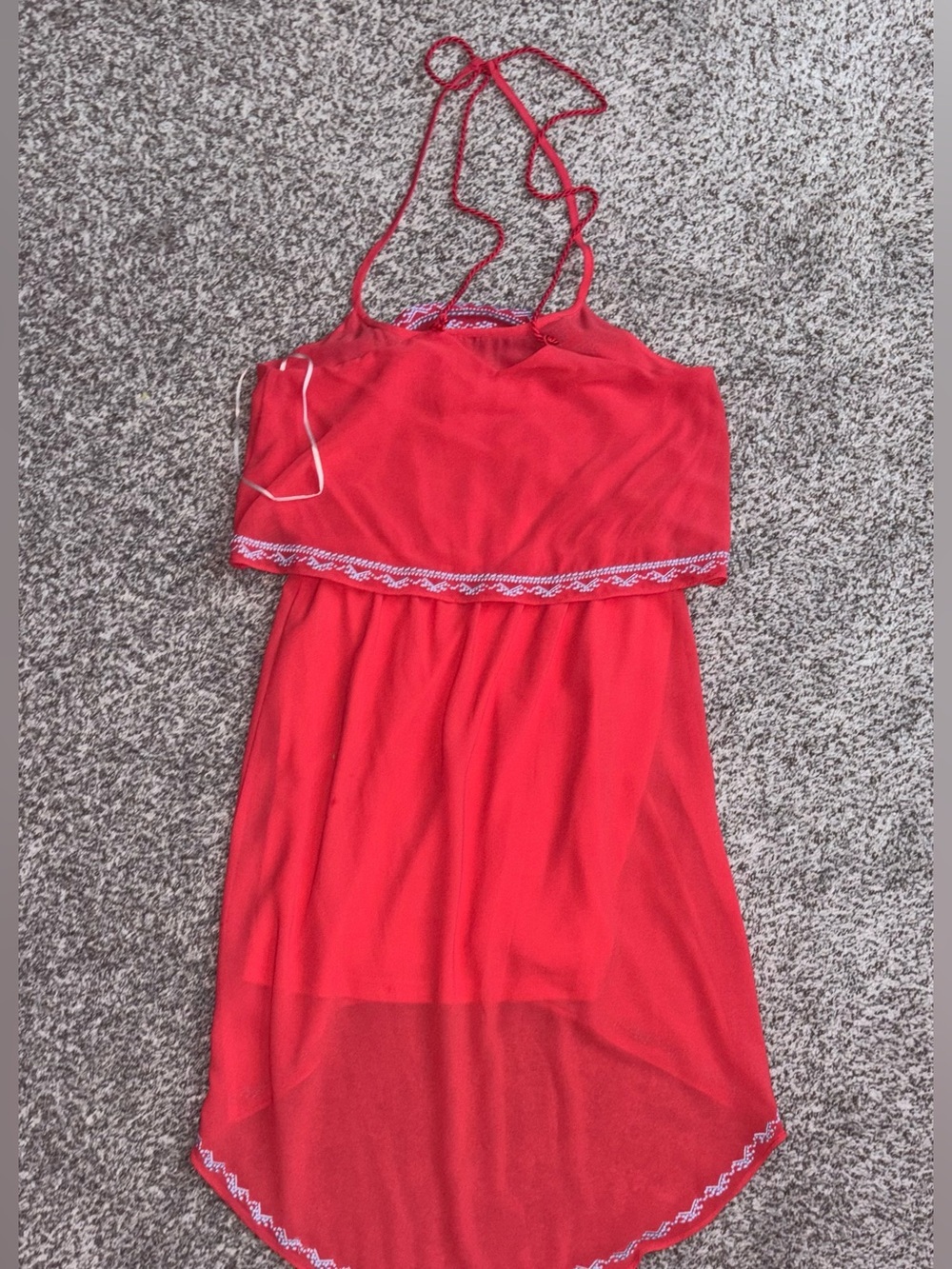 Alter’d State Coral Embroidered Hi Low Halter Dress Boho Y2K Size Small - Picture 6 of 6